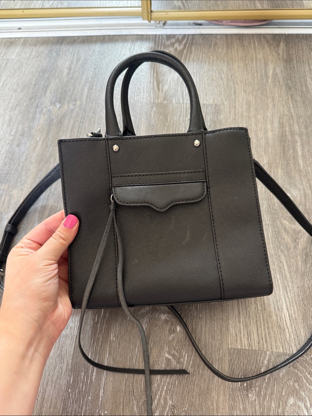 Black Structured Women’s Tote Crossbody Bag